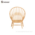 Chaise de loisirs de la chaise de paon moderne en bois massif